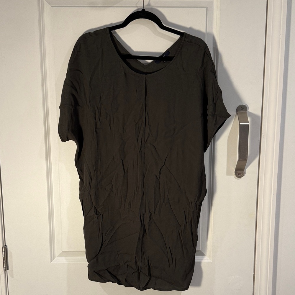 Madewell dark olive green Short Sleeve mini dress